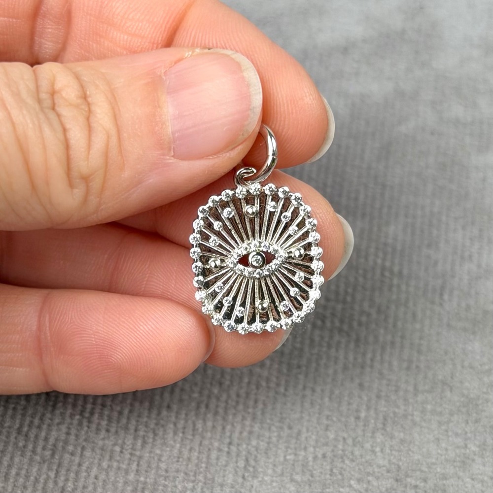 Freida Rothman Style 925 Evil Eye Sunburst Pendant Charm Cubic Zirconia